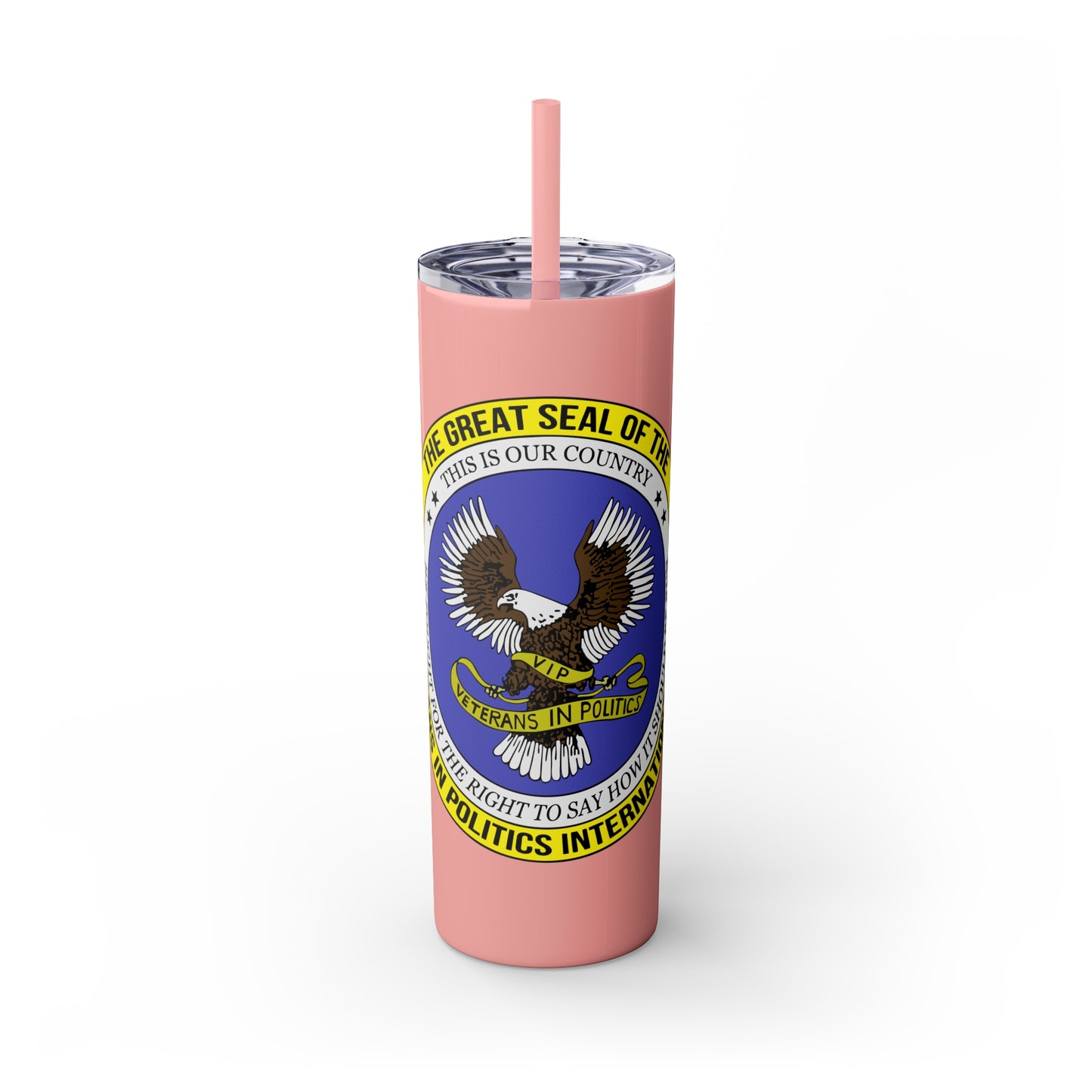 VIPI Skinny Tumbler with Straw, 20oz