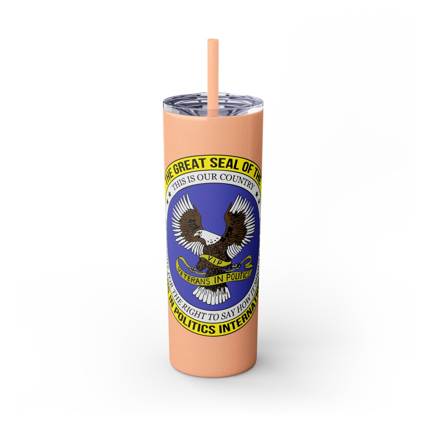 VIPI Skinny Tumbler with Straw, 20oz