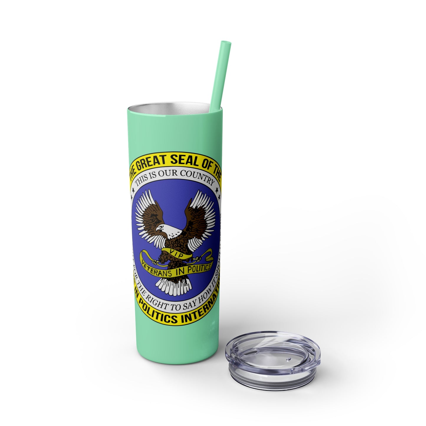 VIPI Skinny Tumbler with Straw, 20oz