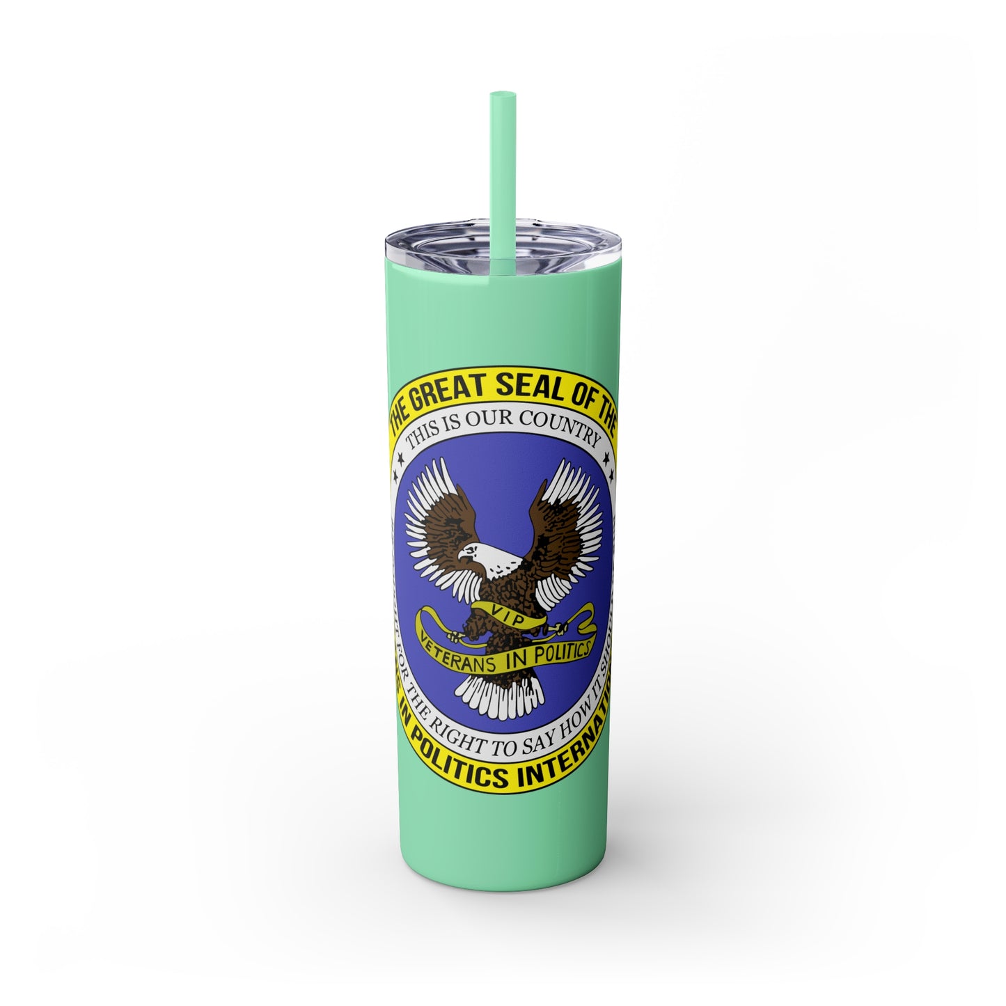 VIPI Skinny Tumbler with Straw, 20oz