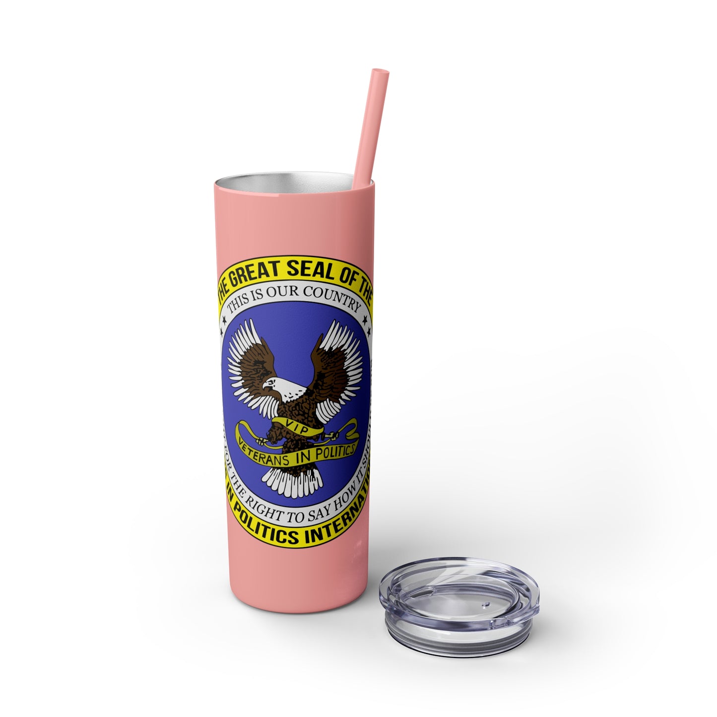 VIPI Skinny Tumbler with Straw, 20oz