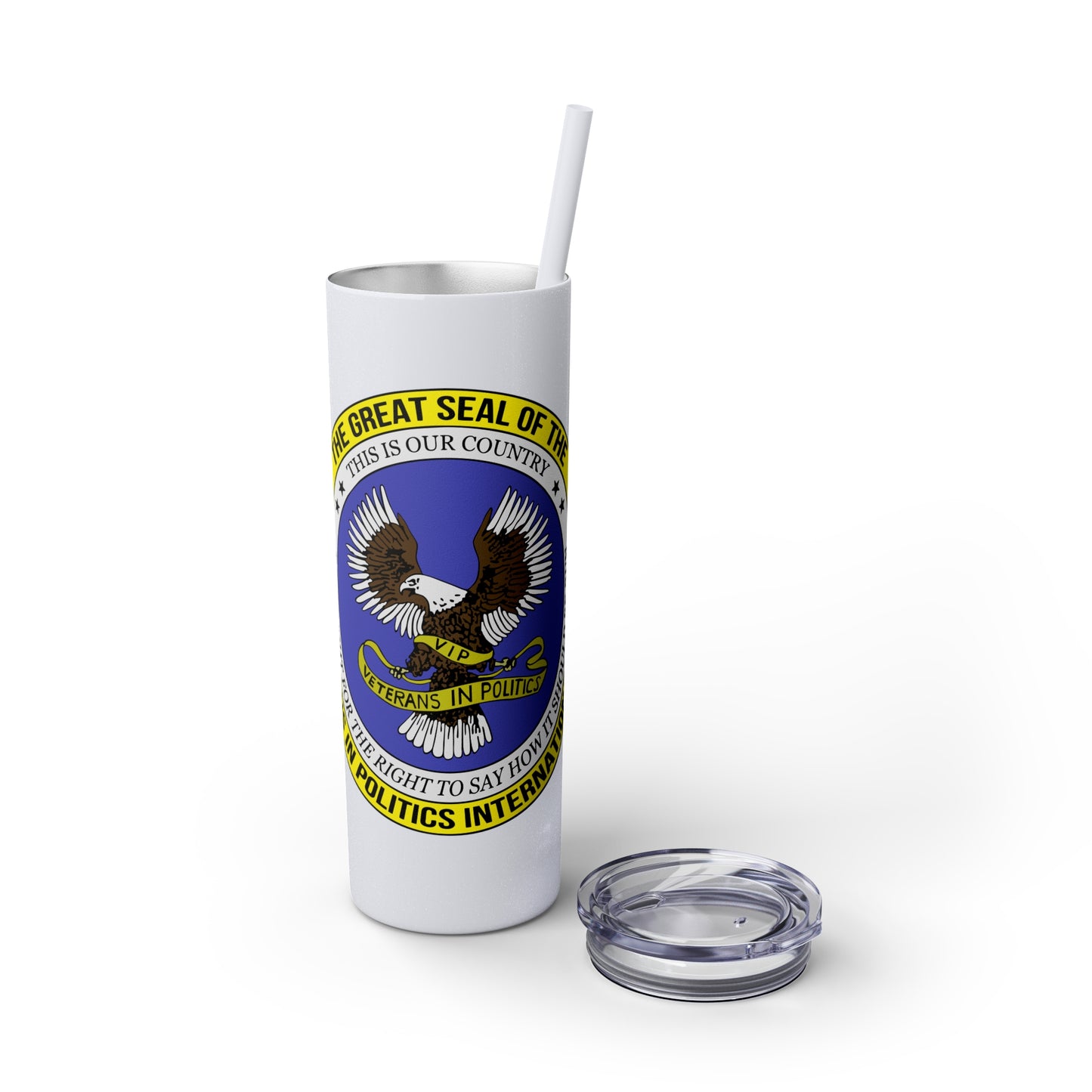 VIPI Skinny Tumbler with Straw, 20oz