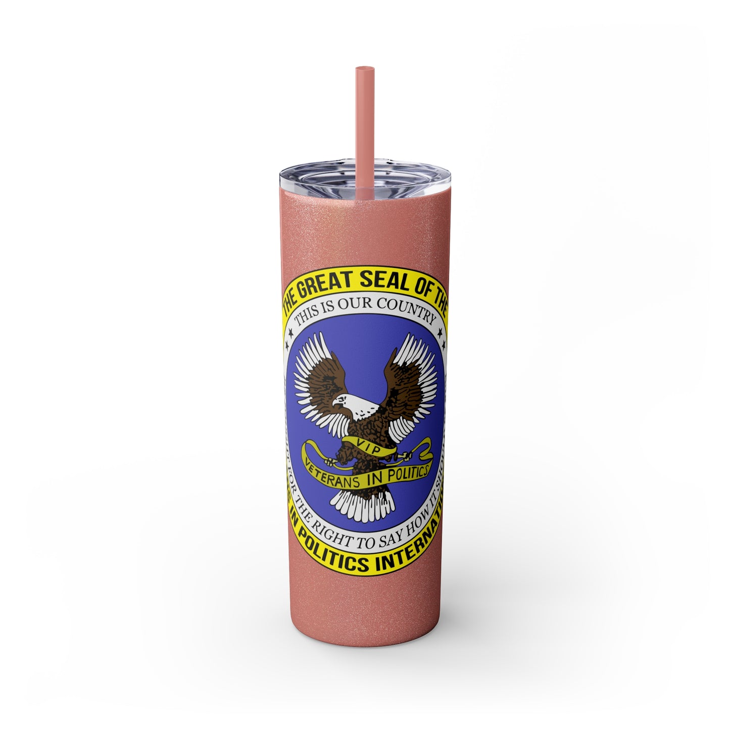 VIPI Skinny Tumbler with Straw, 20oz