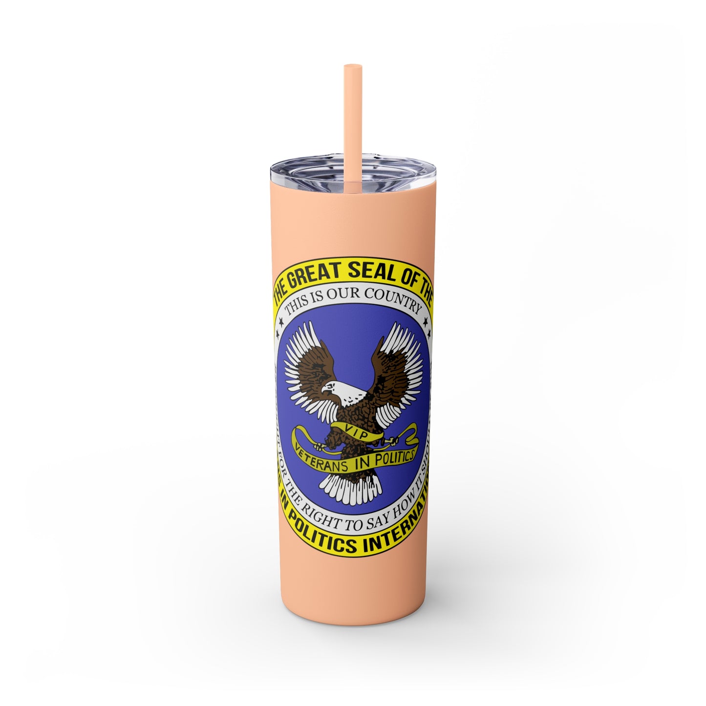 VIPI Skinny Tumbler with Straw, 20oz