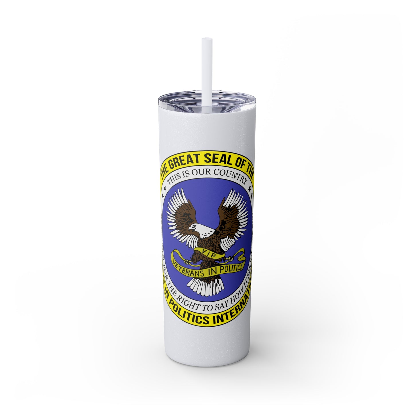 VIPI Skinny Tumbler with Straw, 20oz