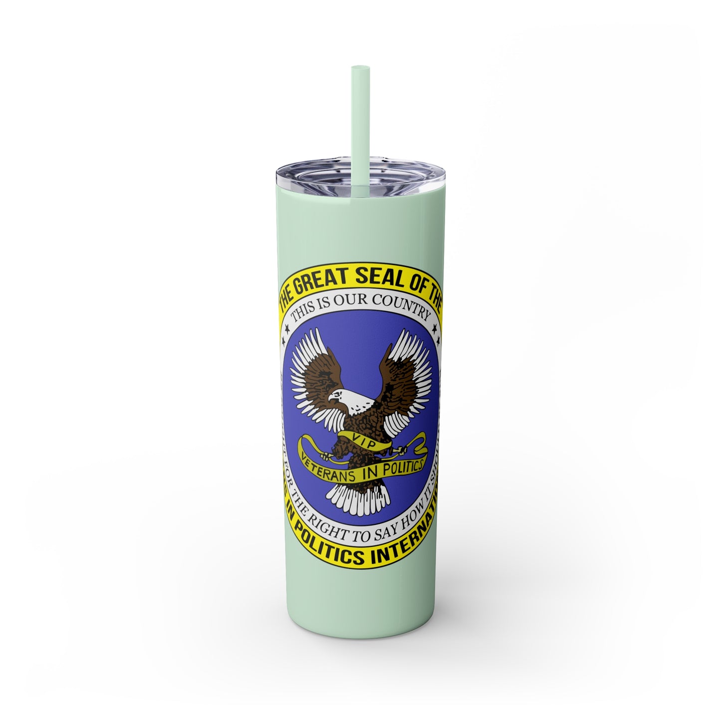 VIPI Skinny Tumbler with Straw, 20oz