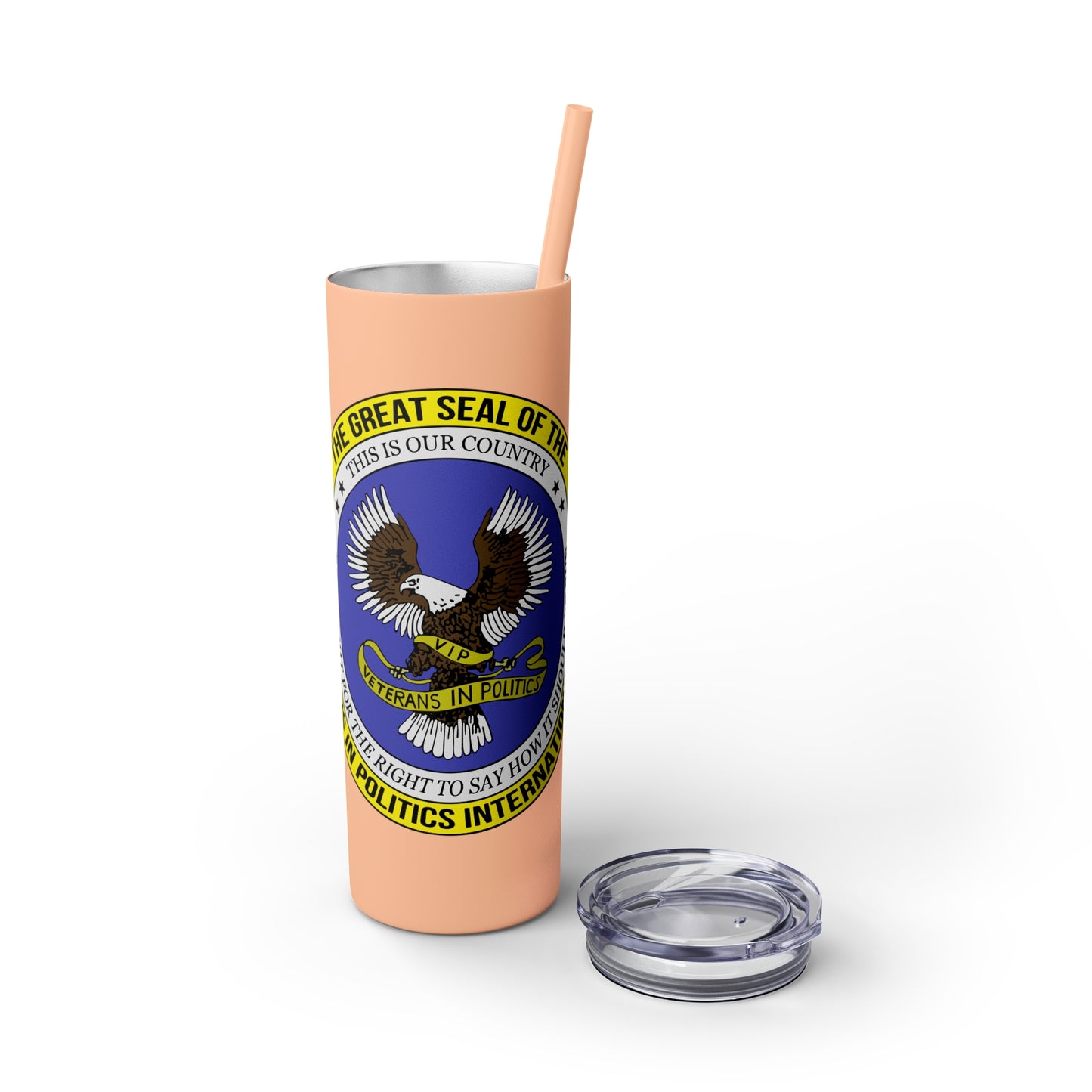 VIPI Skinny Tumbler with Straw, 20oz