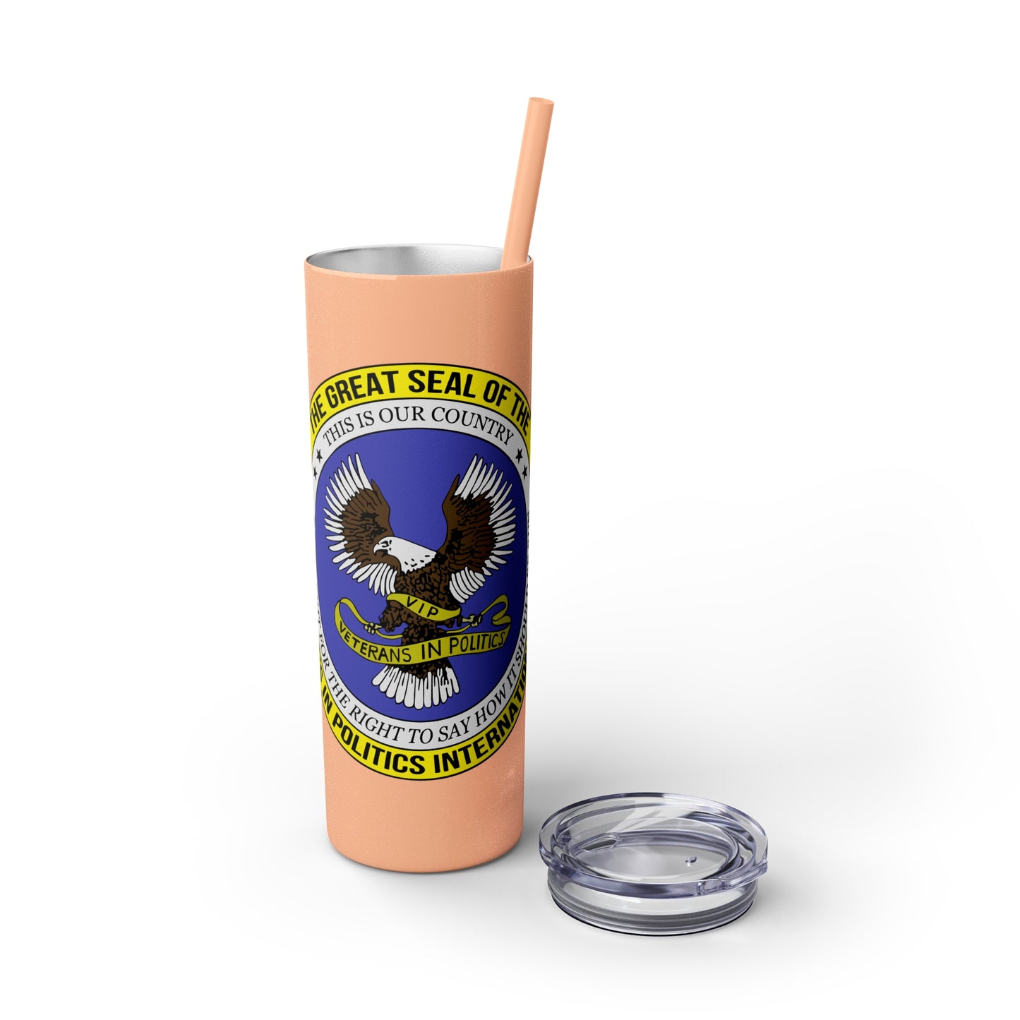 VIPI Skinny Tumbler with Straw, 20oz