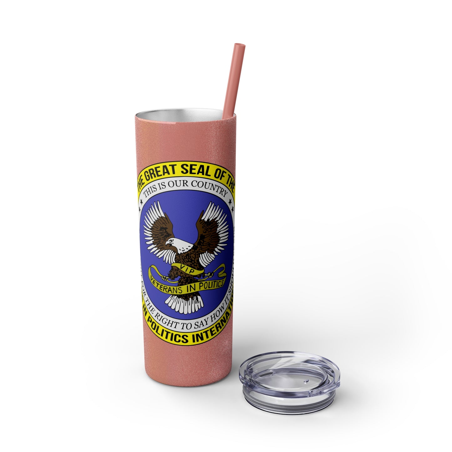 VIPI Skinny Tumbler with Straw, 20oz