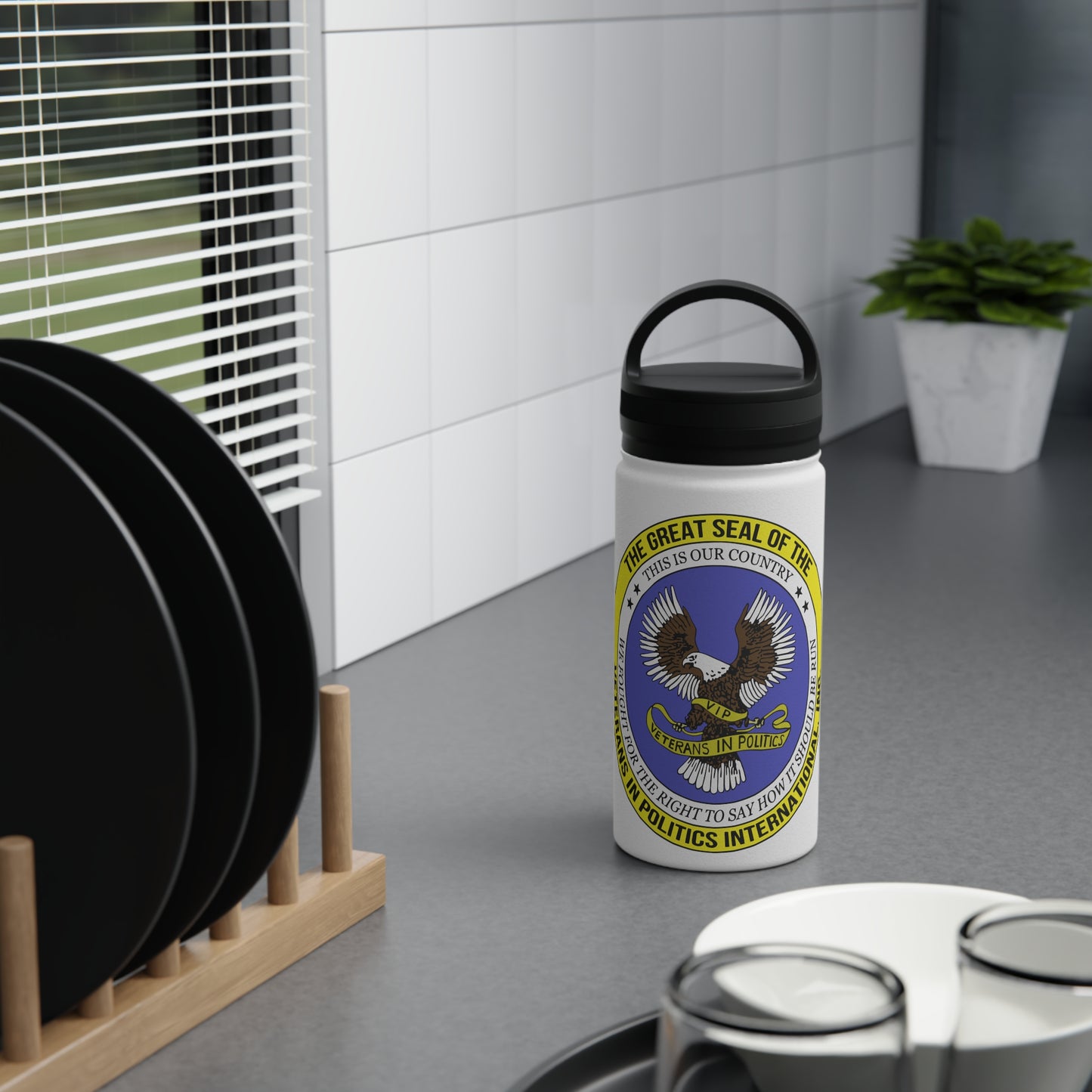 VIPI Stainless Steel Water Bottle, Handle Lid