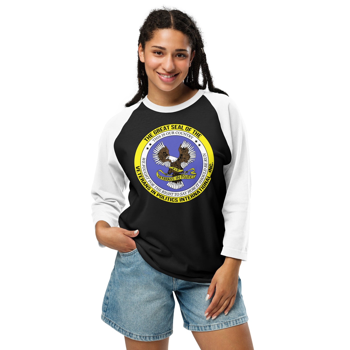 VIPI 3/4 sleeve raglan shirt