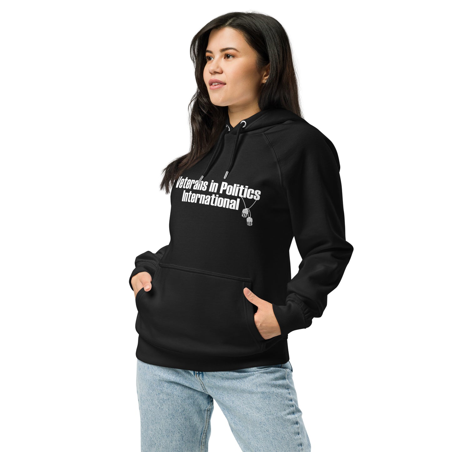 VIPI Unisex eco raglan hoodie (White)