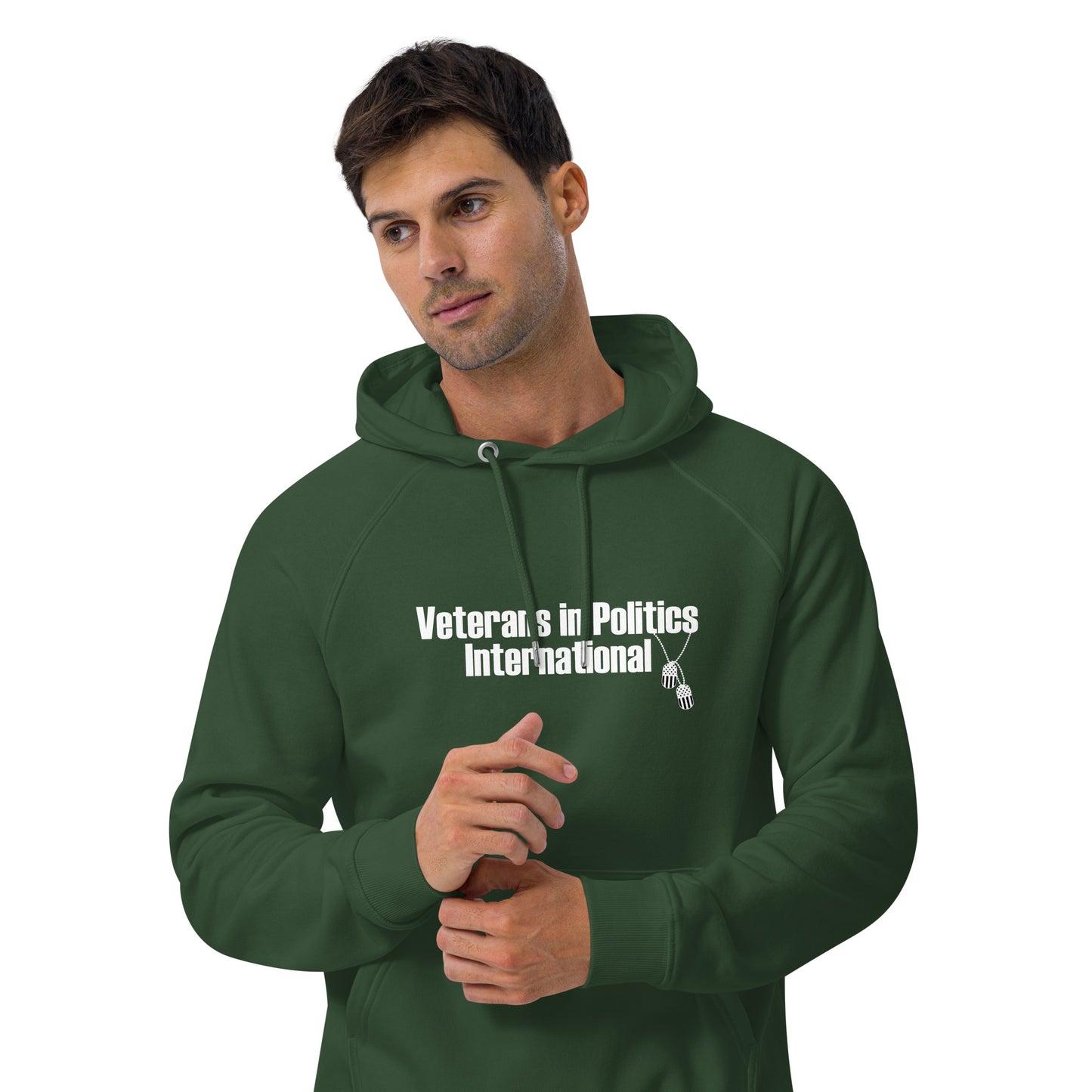 VIPI Unisex eco raglan hoodie (White)