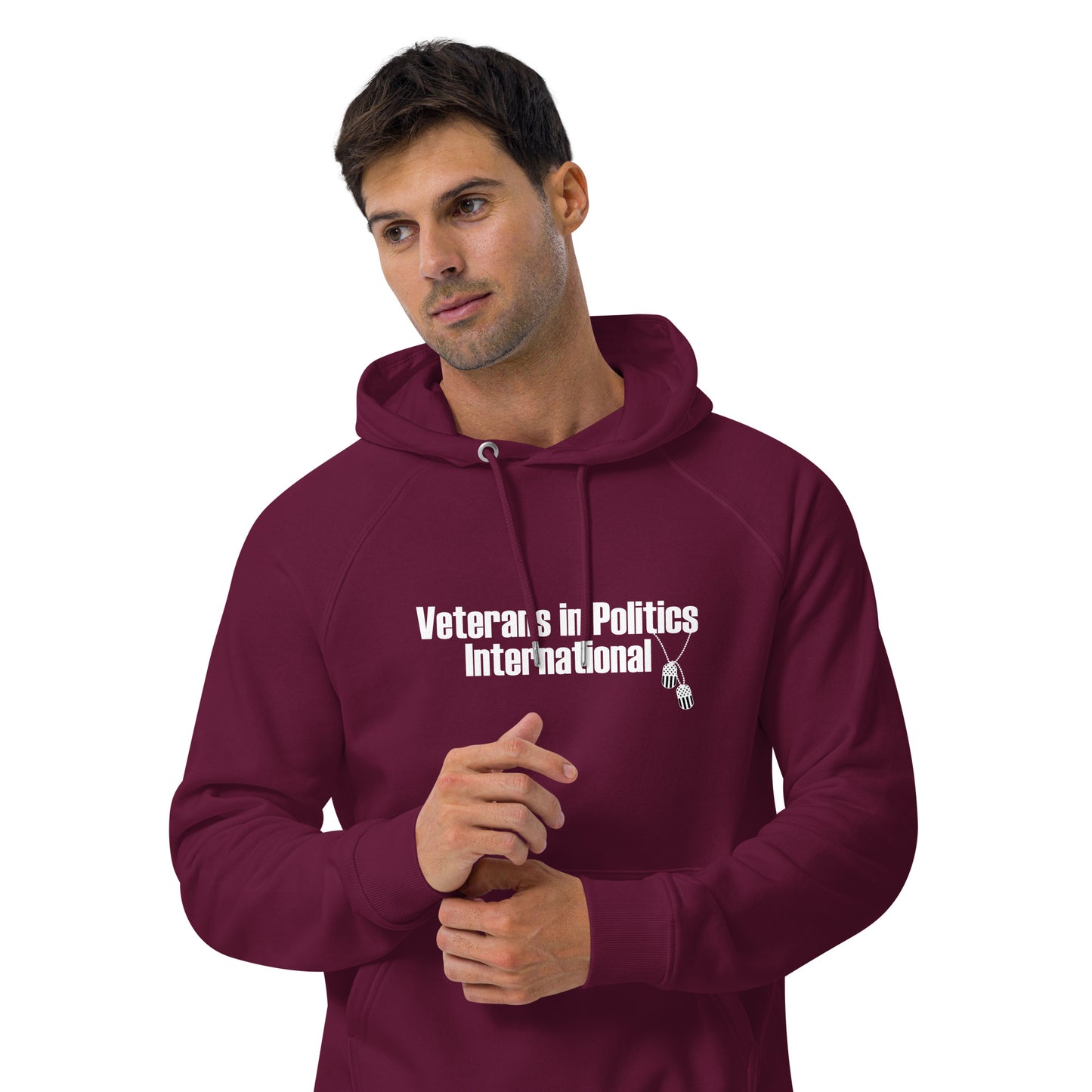 VIPI Unisex eco raglan hoodie (White)