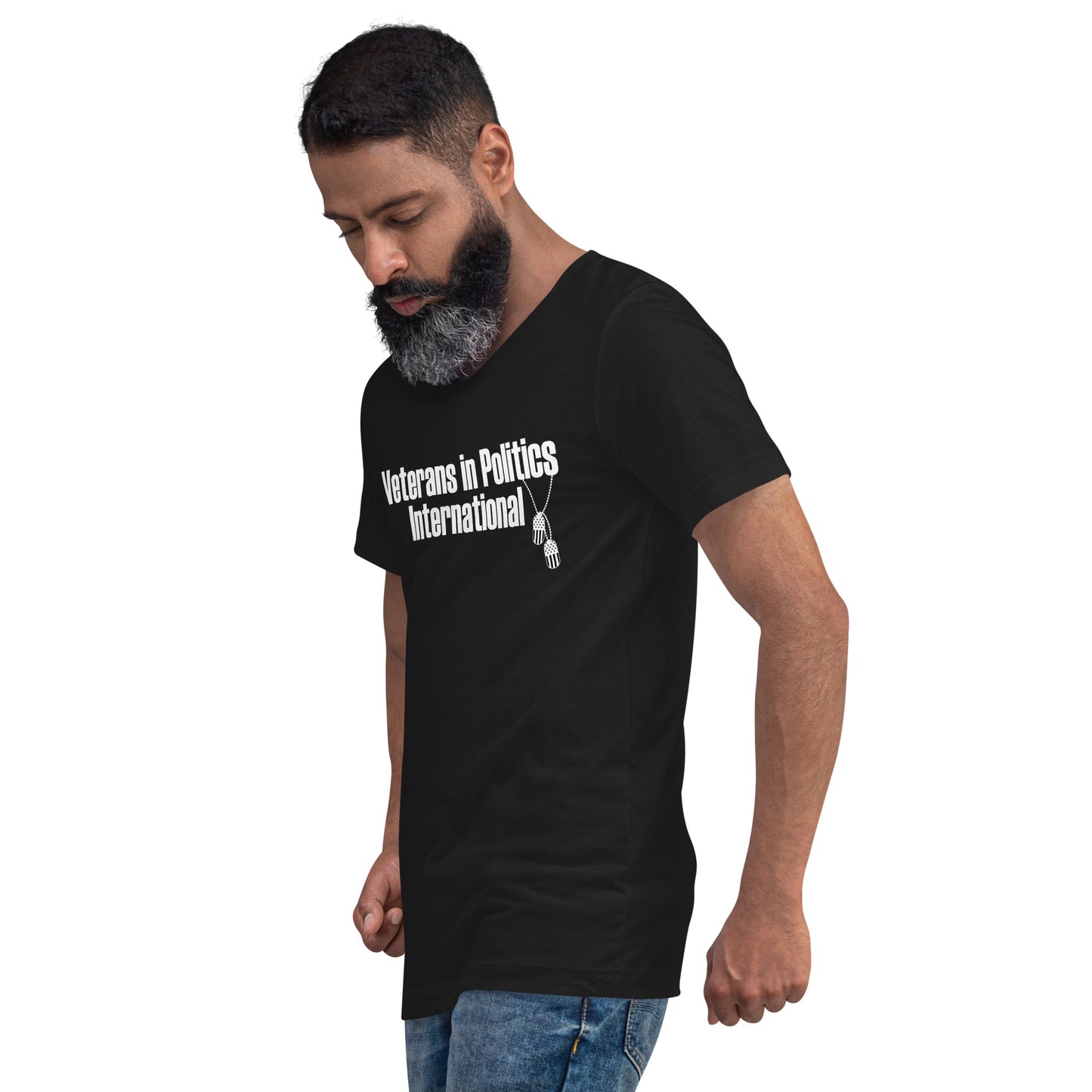 VIPI Unisex Short Sleeve V-Neck T-Shirt (White)